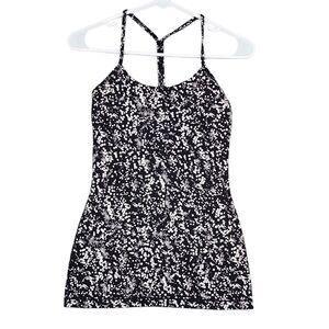 Lululemon Power Pose Tank Light Support For A/B Cup Chirasu Black White‎ Size 2